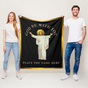 "GOTT SEIN MIT EUCH" Personalisiertes Geschenk trö Fleecedecke