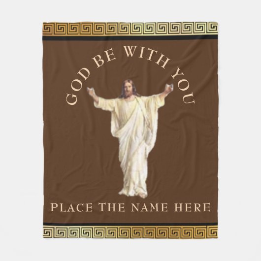 "GOTT SEIN MIT EUCH" Personalisiertes Geschenk trö Fleecedecke (Vorderseite)