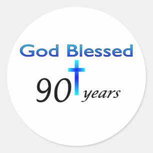Gott Selig 90 Jahre Geburtstagsgeschenk Runder Aufkleber