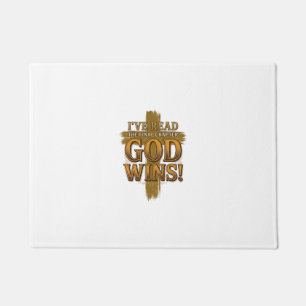 Gott Siegt Christliches Vintage-Kreuz-Typografie-S Fußmatte