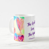 Gott sieht die Herz-Tasse Kaffeetasse (Vorderseite Links)