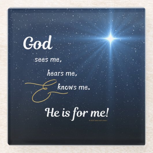 Gott sieht mich - Star - Untersetzer (Vorderseite)