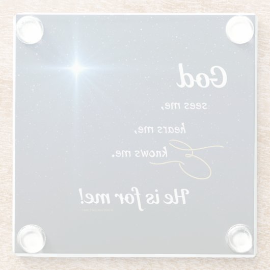 Gott sieht mich - Star - Untersetzer (Rückseite)