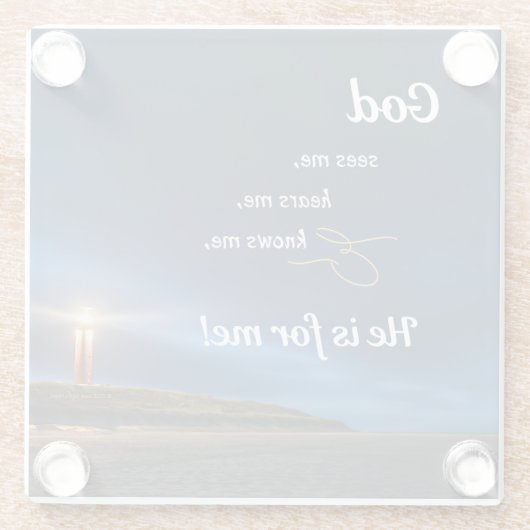 Gott sieht mich - Untersetzer (Rückseite)