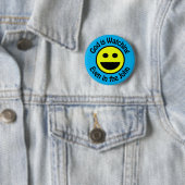 Gott sieht sich klassische Rundkleber an Button (Beispiel)