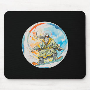 Gott Snowboarden mit Jesus Christus Gebet Lord Chu Mousepad