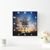 Gott so liebte die Welt Quadratische Wanduhr (Zuhause)