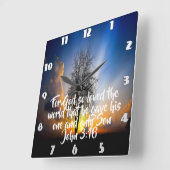 Gott so liebte die Welt Quadratische Wanduhr (Winkel)