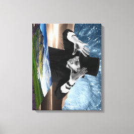 Gott spielt 2 leinwanddruck