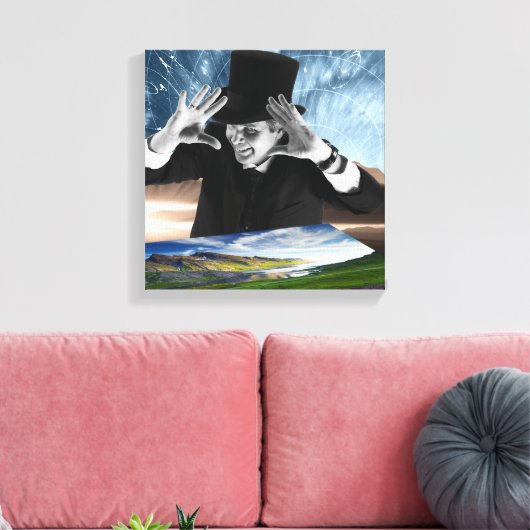 Gott spielt leinwanddruck (Insitu (Wohnzimmer))