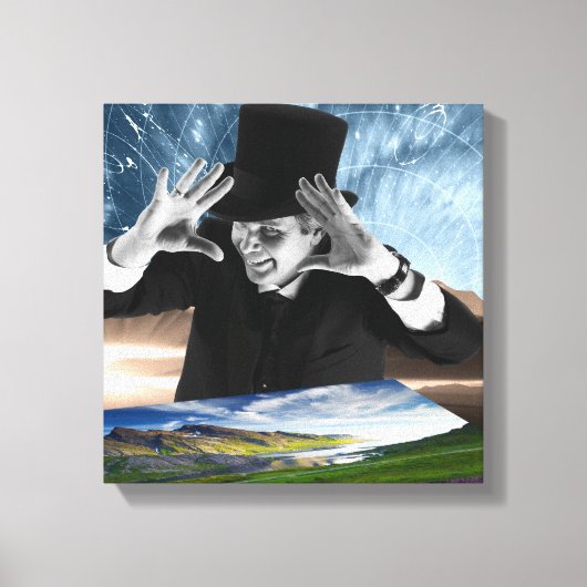 Gott spielt leinwanddruck (Vorderseite)