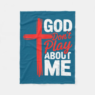 Gott spielt nicht um mich Faith Insrational Christ Fleecedecke