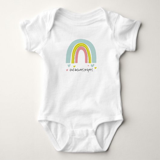 "Gott spricht Gebete" Rainbow Baby Bodysuit Baby Strampler (Vorderseite)