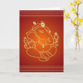 Gott SriGanesha - Karte (Gelbe Blume)