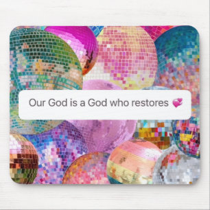 Gott stellt Disco-Kugel christlichen Glauben wiede Mousepad