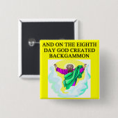 Gott stellte Backgammon her Button (Vorne & Hinten)