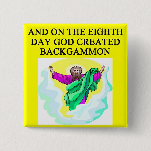 Gott stellte Backgammon her Button (Vorderseite)