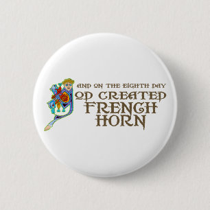 Gott stellte französisches Horn her Button
