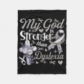 Gott Stronger als Dyslexia Kostüm Ribbon Ch Fleecedecke (Vorderseite)