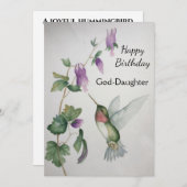 Gott-Tochter Birthday Hummingbird Wassercolor (Vorne/Hinten)