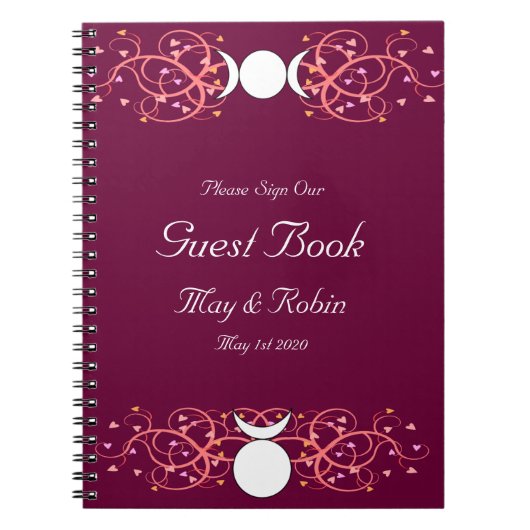 Gott u. Göttin Wiccan Hochzeits-EmpfangGuestbook Notizblock (Vorderseite)