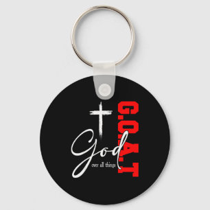 Gott über alle Dinge G O A T Kreuz Christliche Mot Schlüsselanhänger