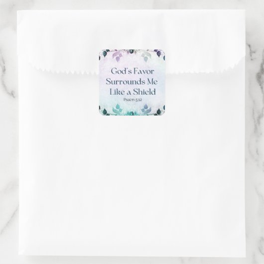 Gott umgibt mich wie ein Schild Quadratischer Aufkleber (Tasche)