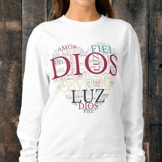 Gott und der Glaube Herz Frauen Christliches Spani Sweatshirt