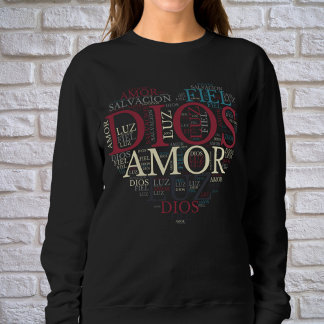 Gott und der Glaube Herz Frauen Christliches Spani Sweatshirt