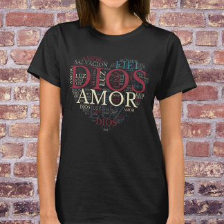 Gott und der Glaube Herz Frauen Christliches Spani T-Shirt
