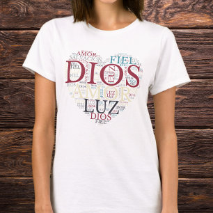 Gott und Glaube Herz Frauen christlich Spanisch T-Shirt