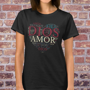 Gott und Glaube Herz Frauen Christlich Spanisch T-Shirt