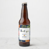 Gott und Marine | Tropischer Polterabend - Bier Bierflaschenetikett (Vorderseite)