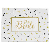 Gott und schwarz kichlig Ins und Eckmuster Große Geschenktüte (Rückseite)