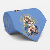 Gott und sein Lamm Necktie in Blau Krawatte (Gerollt)