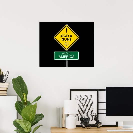 Gott und Waffen Poster (Heimbüro)