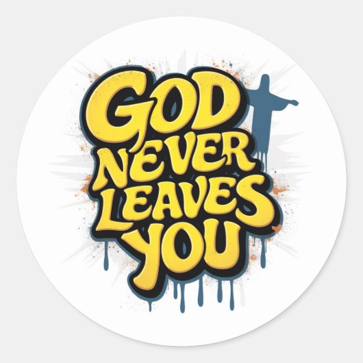 Gott Verlasst dich nie - weiß Runder Aufkleber (Vorderseite)