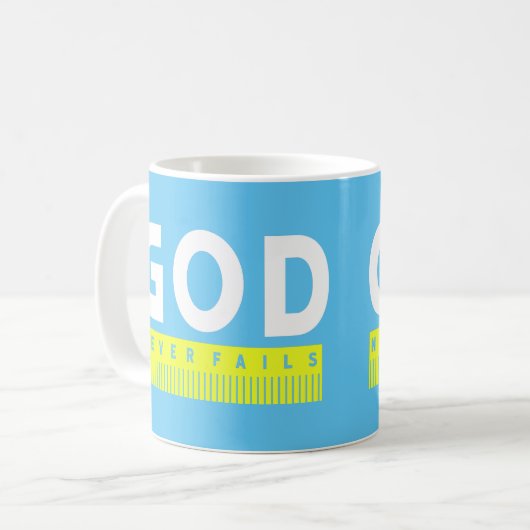 Gott Versage niemals das Christentum Kaffeetasse (Vorderseite Links)