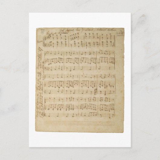 Gott verteidigt Neuseeland Original Manuskript 187 Postkarte (Vorderseite)