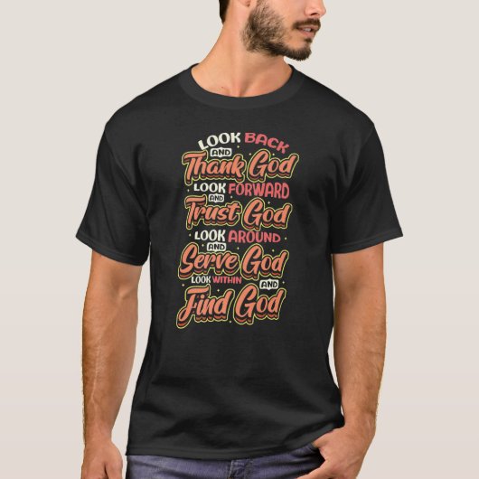 Gott vertraue Gott Gott finde Gott Religiös T-Shirt (Vorderseite)