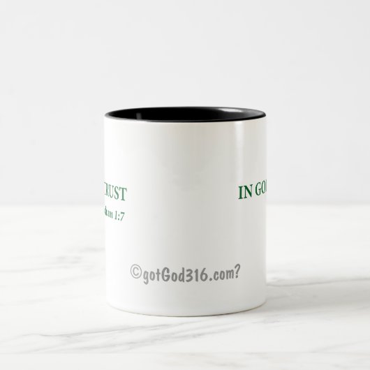 Gott vertraue ich gotGod316.com Zweifarbige Tasse (Mittel)