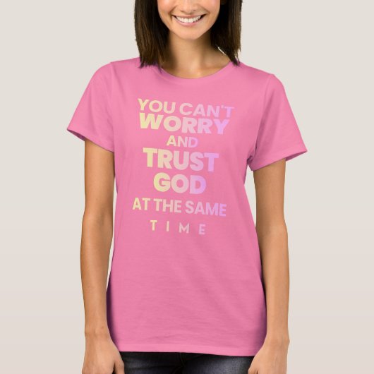 Gott vertrauen T-Shirt Pink (Vorderseite)