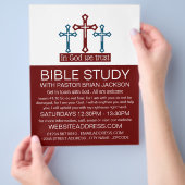 Gott vertrauen wir, Crucifix, Christliche Bibelkla Flyer (Hand)