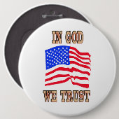 Gott vertrauen wir dem amerikanischen Flag-Button Button (Vorne & Hinten)