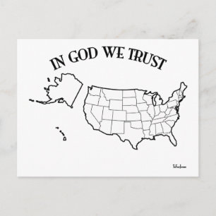 Gott vertrauen wir der US-Kontur Postkarte