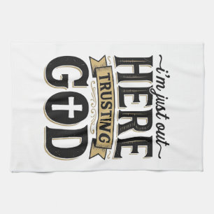 Gott vertrauendes christliches Zitat Vintage T-Shi Geschirrtuch