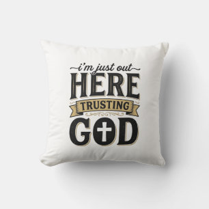 Gott vertrauendes christliches Zitat Vintage T-Shi Kissen