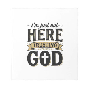 Gott vertrauendes christliches Zitat Vintage T-Shi Notizblock