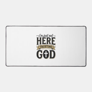 Gott vertrauendes christliches Zitat Vintage T-Shi Schreibtischunterlage
