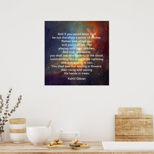 Gott von Kahlil Gibran Poster (Küche)